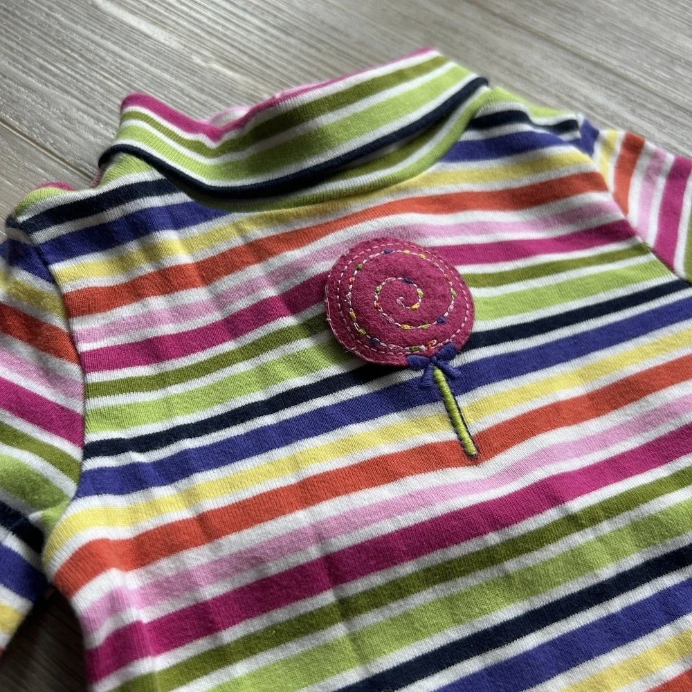 Gymboree 2008‎ Candy Shoppe Turtle Neck One Piece Size 2T Rainbow Retro